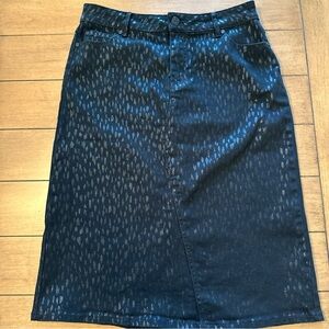 EST. 1946 Denim Womens Dark Pencil Midi Skirt Size 8 Animal Print Graphic Print